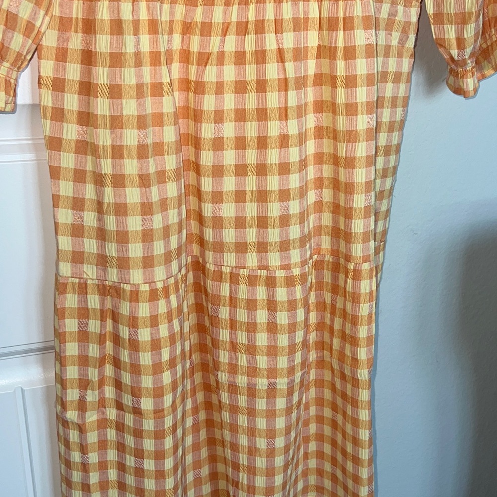 Nanette Lepore Orange Gingham Dress - Picture 6 of 9